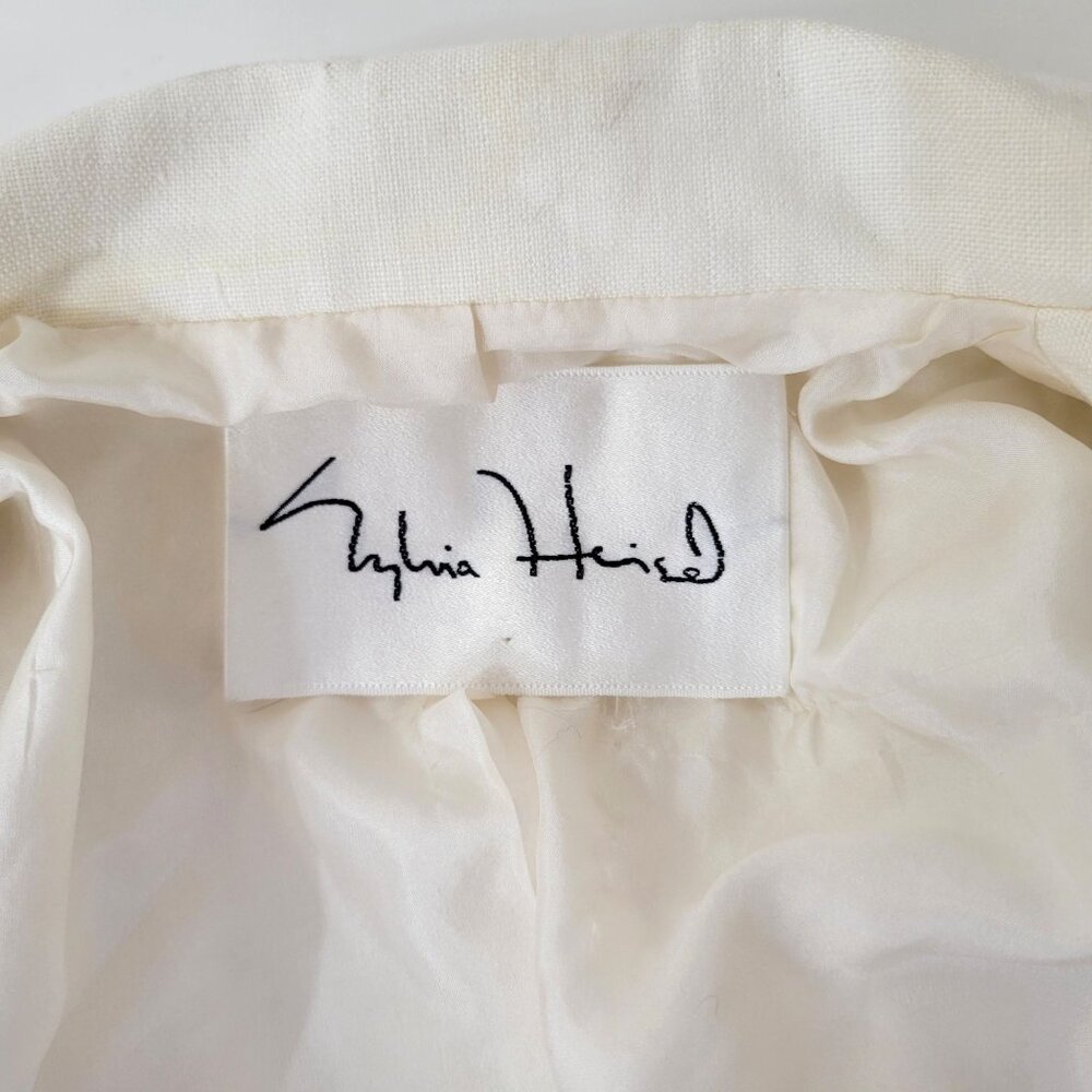 Sylvia Heisel Cropped White Linen Suit Jacket - Picture 2 of 5